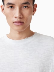 AllSaints White 100% Organic Cotton Foster Long Sleeve Crew T-Shirt - Image 3 of 8