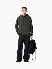AllSaints Green 100% Organic Cotton Redact Oth Hoodie - Image 1 of 7
