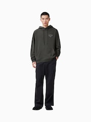 AllSaints Green 100% Organic Cotton Redact Oth Hoodie - Image 4 of 7