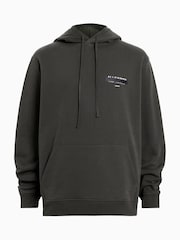 AllSaints Green 100% Organic Cotton Redact Oth Hoodie - Image 7 of 7