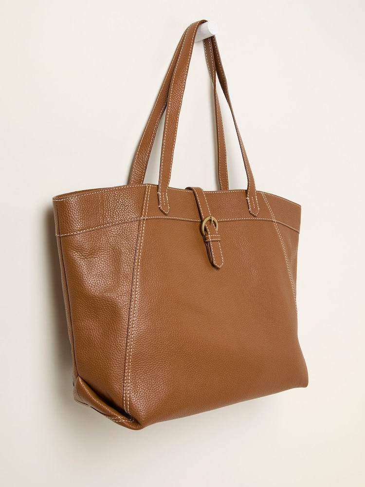 FatFace Tilly Tan Brown Leather Tote Bag - Image 2 of 3