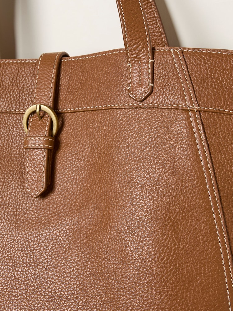 FatFace Tilly Tan Brown Leather Tote Bag - Image 3 of 3 FatFace Tilly Tan Brown Leather Tote Bag - Image 3 of 3