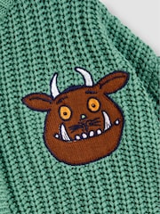 JoJo Maman Bébé Green The Gruffalo Appliqué Chunky Knit Cardigan - Image 3 of 5