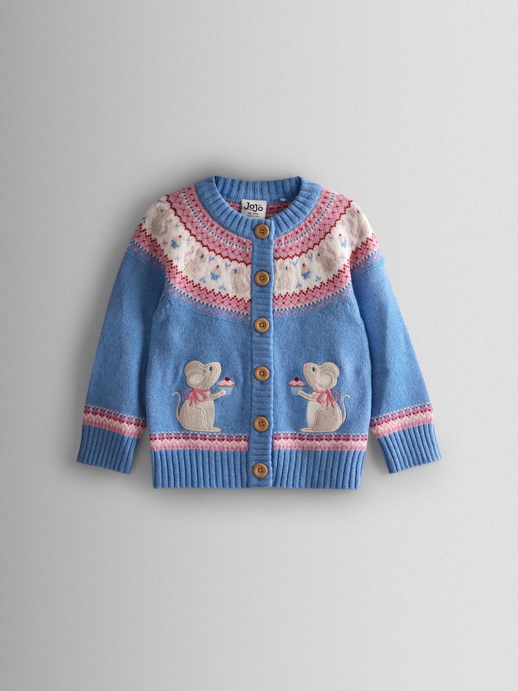 أزرق - سترة كارديغان Fair Isle بتطريز وجيب من JoJo Maman Bébé - صورة 1 من 3 أزرق - سترة كارديغان Fair Isle بتطريز وجيب من JoJo Maman Bébé - صورة 1 من 3
