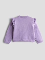 JoJo Maman Bébé Lilac Pet in Pocket Applique Cardigan - Image 2 of 5