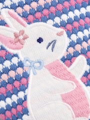 JoJo Maman Bébé Blue Bubble Knit Appliqué Cardigan - Image 3 of 4