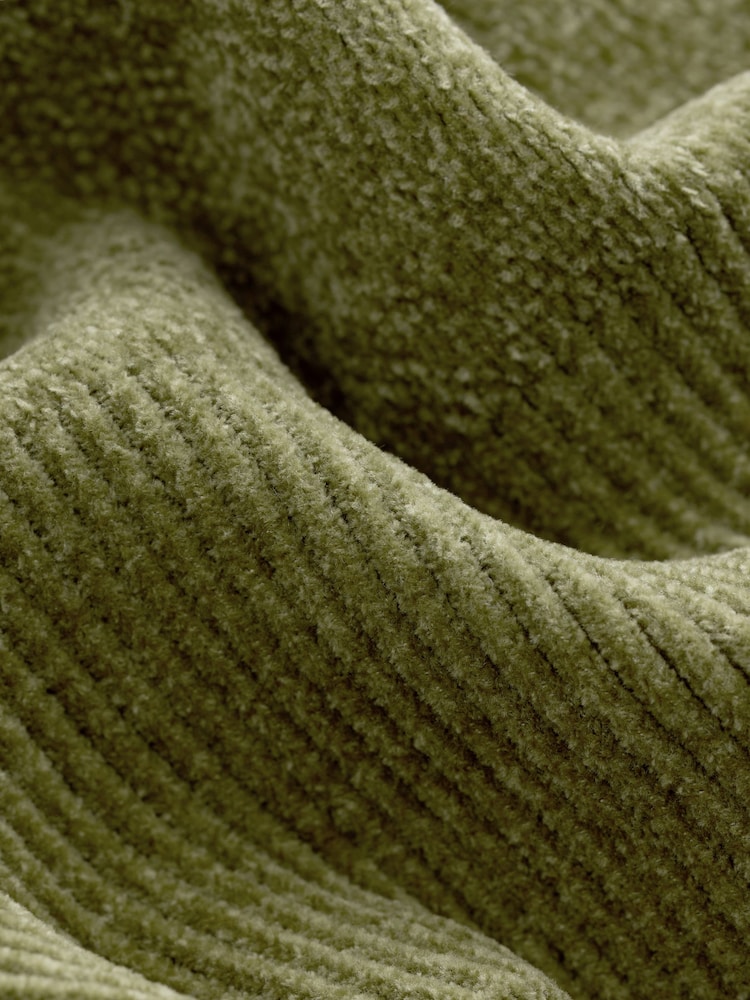 Olive Green Relaxed Fit Chenille Crew Neck Jumper - Image 2 of 3