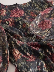 Gold Jaquard Print - Vestido mini de manga comprida com detalhe de costura em A - Imagem 3 de 3