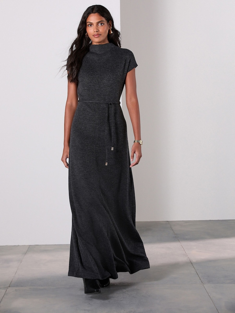 grey midi jumper dress Buy Charcoal Grey Knit Look Tie Waist Midi Jumper Dress from Next USA