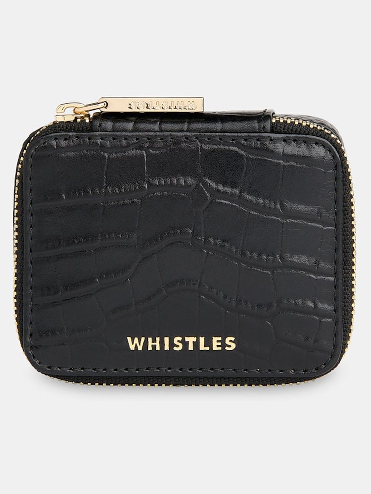 Whistles Black Lotta Mini Jewellery Box - Image 1 of 5