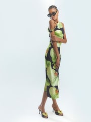 River Island Green Floral Print Twist Front Maxi Dress - Image 1 of 4