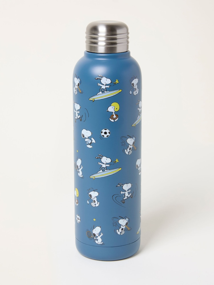 FatFace Navy Sports Snoopy Water Bottle - Image 1 of 2