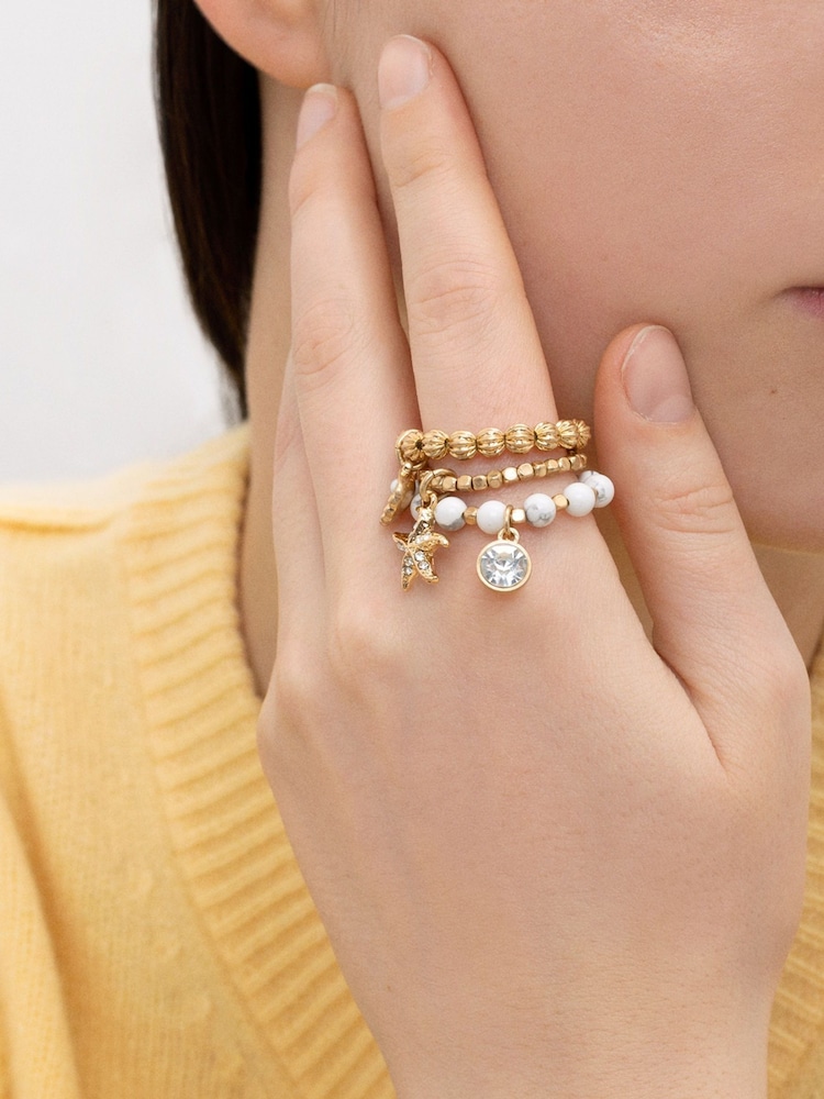 Bibi Bijoux Gold Tone Seaside Ring Set - Image 2 of 3