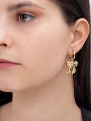 Bibi Bijoux Gold Tone Bow Hoop Earrings - Image 2 of 3