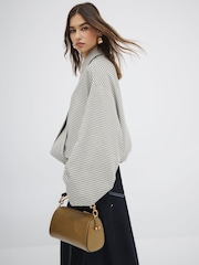 River Island Cream Bubble Hem Check Bomber Jacket - Image 2 of 6