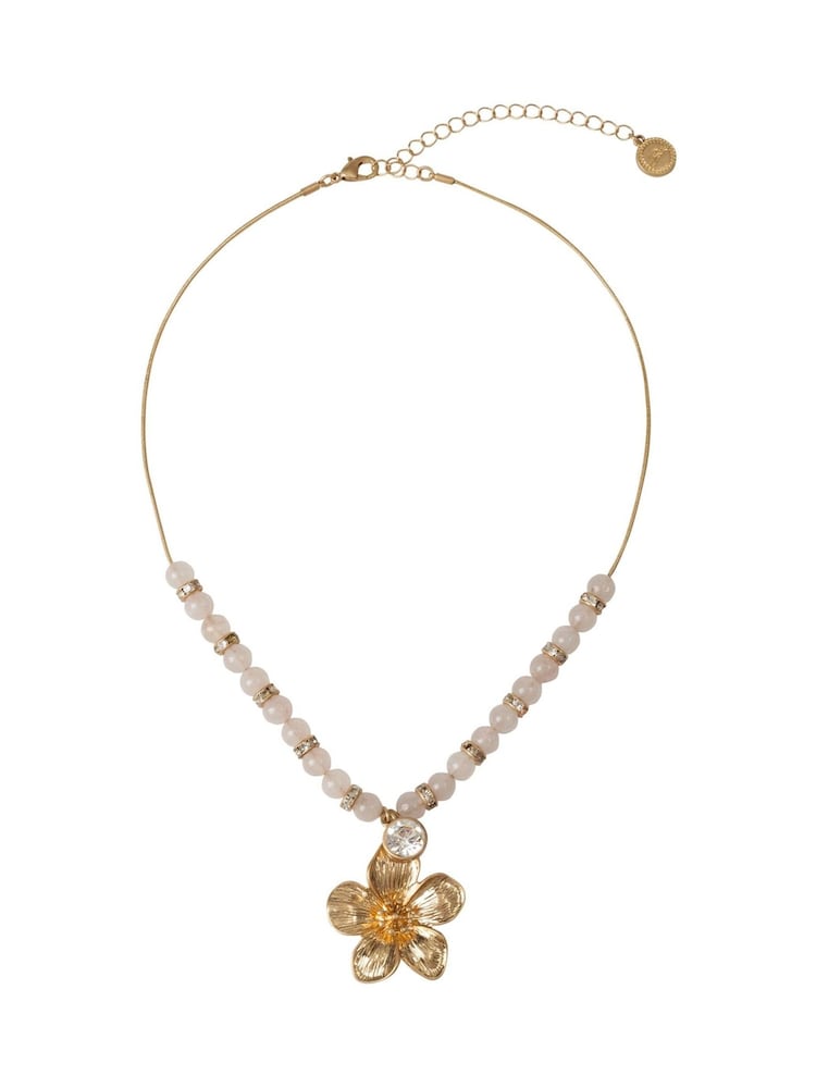 Bibi Bijoux Gold Tone Flower Bead Necklace - Image 1 of 4
