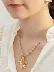 Bibi Bijoux Gold Tone Flower Bead Necklace - Image 3 of 4
