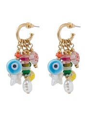 Bibi Bijoux Gold Tone Multi Beaded Hoop Earrings - Image 1 of 3