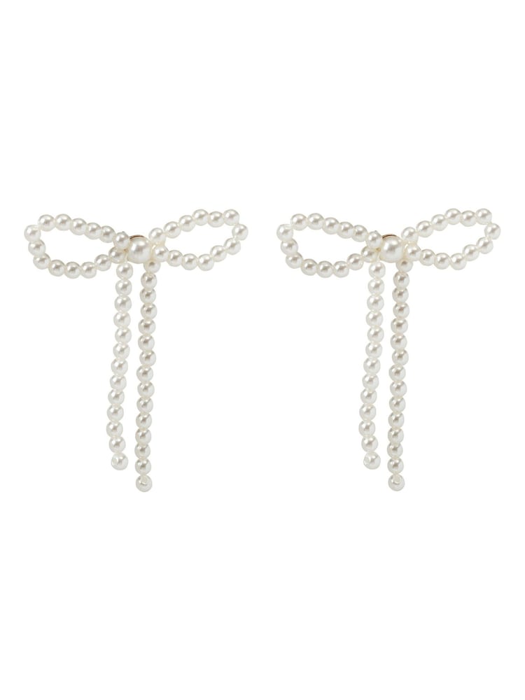 Bibi Bijoux Cream Pearl Bow Earrings - Image 1 of 3