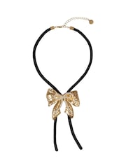 Bibi Bijoux Gold Tone Bow Cord Necklace - Image 1 of 4