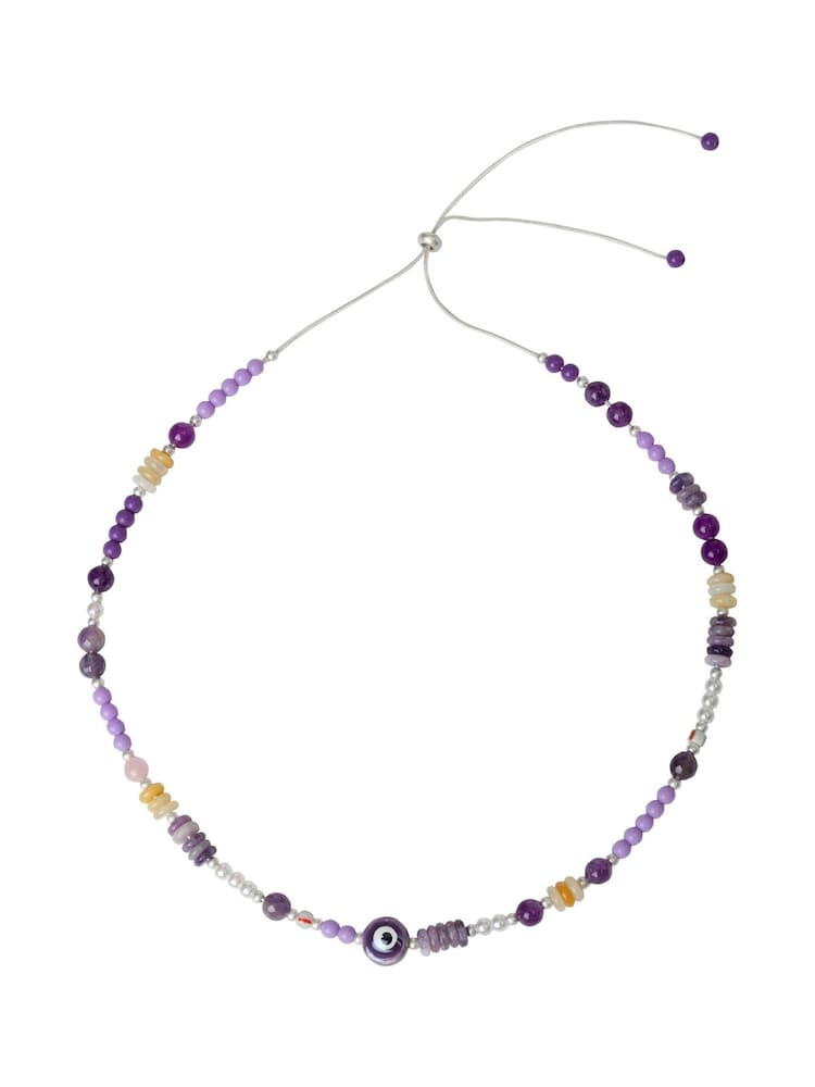 Bibi Bijoux Gold Tone Multi Beaded Friendship Necklace - Image 1 of 4 Bibi Bijoux Gold Tone Multi Beaded Friendship Necklace - Image 1 of 4