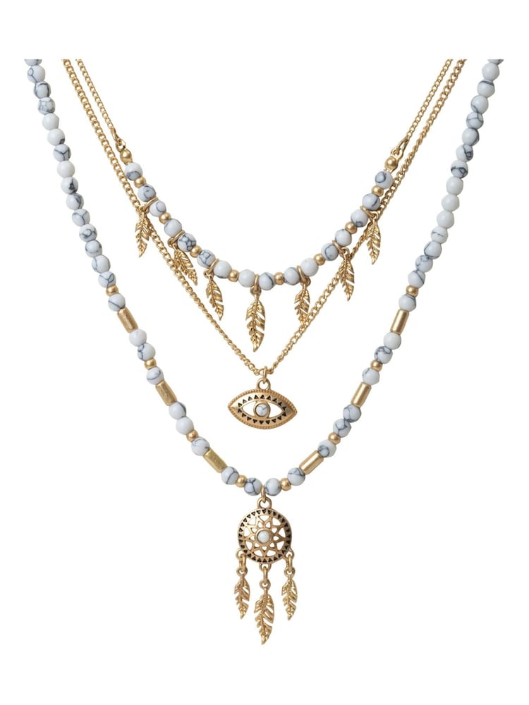 Bibi Bijoux Dreamcatcher Beaded Layered Necklace - Image 2 of 4