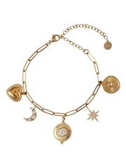 Bibi Bijoux Gold Tone Celestial Stainless Steel Charm Bracelet - Image 1 of 3