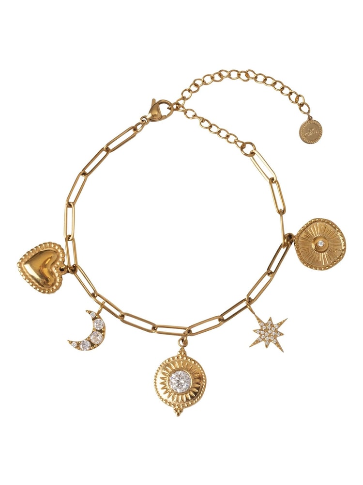 Bibi Bijoux Gold Tone Celestial Stainless Steel Charm Bracelet - Image 1 of 3