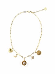 Bibi Bijoux Gold Tone Celestial Stainless Steel Charm Necklace - Image 1 of 3