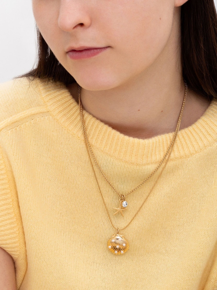 Bibi Bijoux Gold Tone Seaside Layered Necklace - Image 4 of 4
