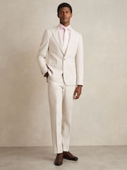 Reiss Pink Remote Slim Cotton-Satin Cutaway-Collar Shirt Slim-Fit - Image 7 of 8