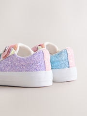 Multi Rainbow Glitter Standard Fit (F) Chunky Trainers With Touch Fastening - Image 4 of 5