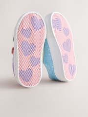 Multi Rainbow Glitter Standard Fit (F) Chunky Trainers With Touch Fastening - Image 5 of 5