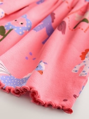Unicorn Pink Short Sleeve Jersey Summer Dress (3mths-7yrs) - Image 2 of 3