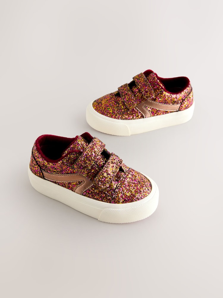Burgundy Red Glitter - Zapatillas de deporte con cierre con un toque - Imagen 1 de 5 Burgundy Red Glitter - Zapatillas de deporte con cierre con un toque - Imagen 1 de 5