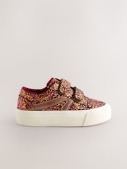 Burgundy Red Glitter - Zapatillas de deporte con cierre con un toque - Imagen 2 de 5
