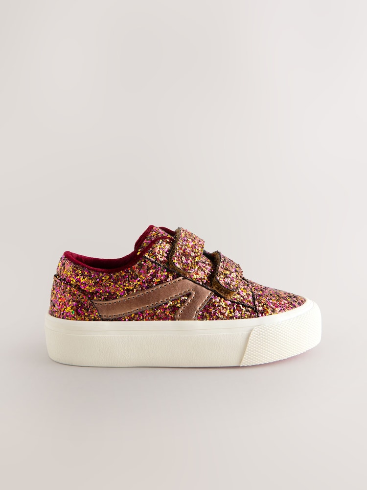 Burgundy Red Glitter - Zapatillas de deporte con cierre con un toque - Imagen 2 de 5 Burgundy Red Glitter - Zapatillas de deporte con cierre con un toque - Imagen 2 de 5