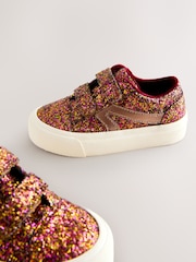 Burgundy Red Glitter - Zapatillas de deporte con cierre con un toque - Imagen 4 de 5