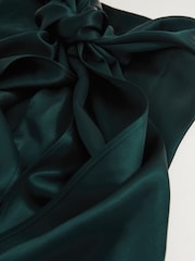 Reiss Teal Green Farah Satin Cape Sash Jumpsuit - Image 8 of 8