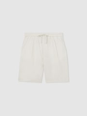 Reiss Stone Barges Linen Drawstring Shorts - Image 2 of 5