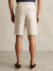 Reiss Stone Barges Linen Drawstring Shorts - Image 4 of 5