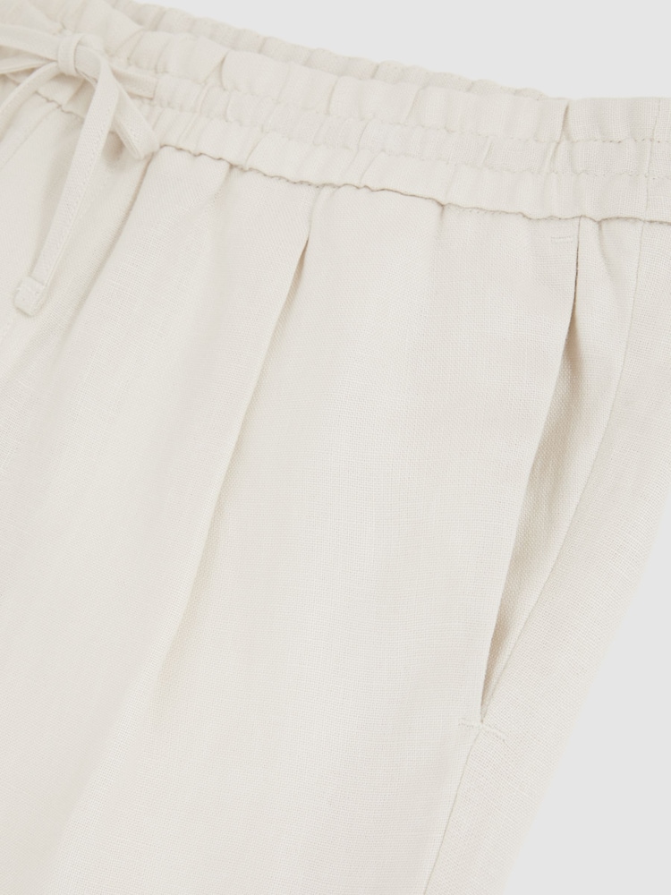 Reiss Stone Barges Linen Drawstring Shorts - Image 5 of 5