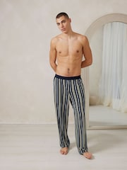 Chelsea Peers Black Multi Stripe Long Pyjama Bottoms - Image 1 of 5