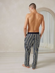 Chelsea Peers Black Multi Stripe Long Pyjama Bottoms - Image 2 of 5