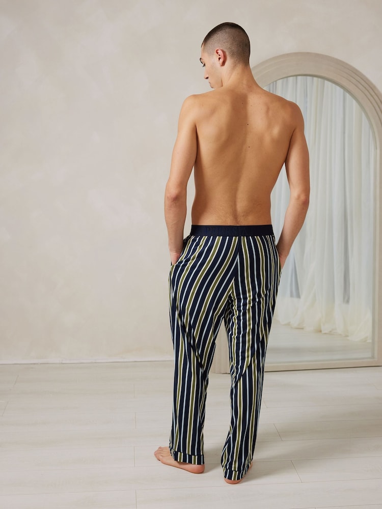 Chelsea Peers Black Multi Stripe Long Pyjama Bottoms - Image 2 of 5