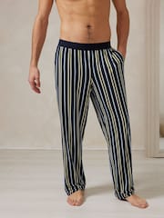Chelsea Peers Black Multi Stripe Long Pyjama Bottoms - Image 5 of 5