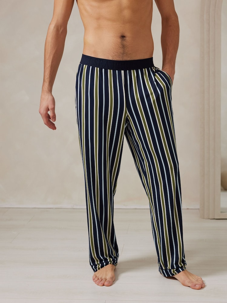 Chelsea Peers Black Multi Stripe Long Pyjama Bottoms - Image 5 of 5