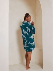 Chelsea Peers Emerald Green Wild Duo Print Nightshirt - Image 3 of 5