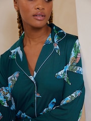 Chelsea Peers Emerald Green Wild Duo Print Nightshirt - Image 4 of 5