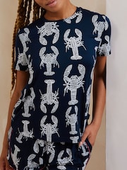 Pijama corto con estampado de dibujos de langosta de Chelsea Peers - Imagen 3 de 5